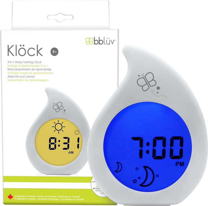 bbluv Klöck Kids Alarm Clock – Travel Digital Sleep Training for Bedrooms, Adjustable Night and Sunrise Wake Up Light, Large Interface for Toddlers Learning Time – 7 Levels of Brightness - Image 1